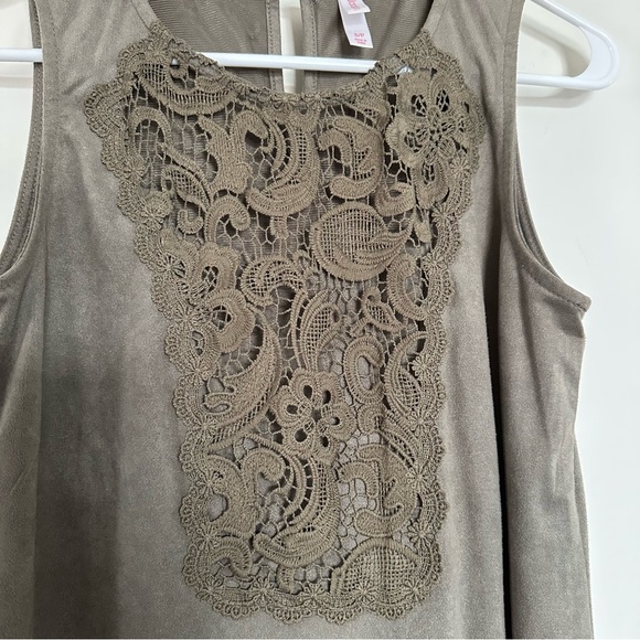 Xhilaration Faux suede olive green dress - Picture 2 of 8